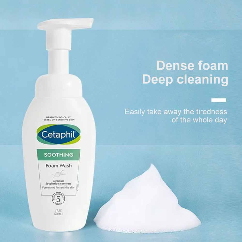 Cetaphil Soothing Foam Face Wash, 200ml, Foaming Cleanser with