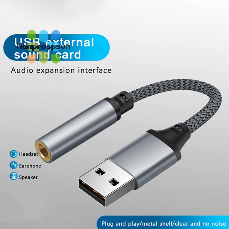 Hanprospsun> USB External Sound Card 3.5mm Jack Female Audio Adapter