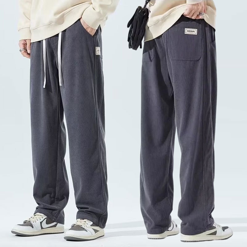 M-5XL Plus Size Straight Cut Baggy Pants Men Korean Fashion Slacks ...