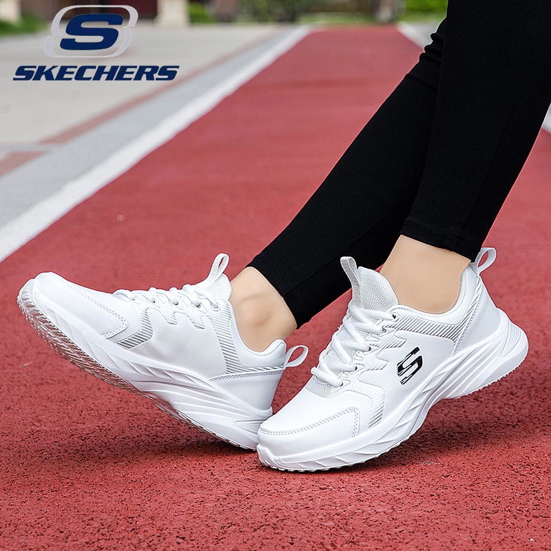 Womens white best sale skechers shoes