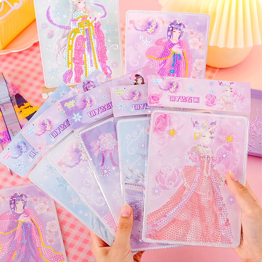 Children Cartoon Diamond Stickers Antique Girl Dot Diamond Crystal diy ...