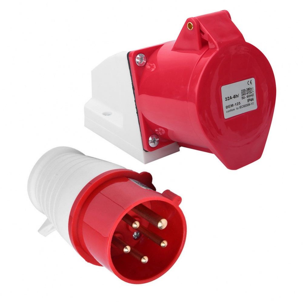 Industrial Plug Socket 32A 5 PIN 415V Suitable for Railway and Water ...