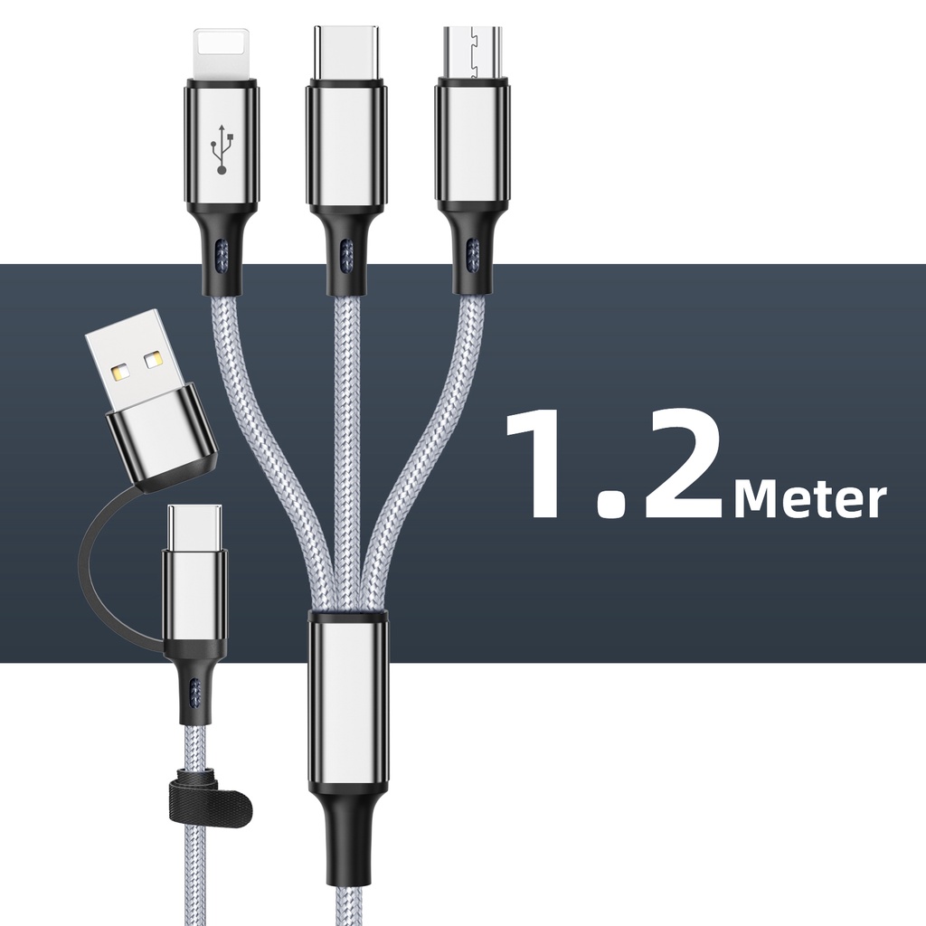Mua Multi USB Kabel, Universal Ladekabel [1.2M] Nylon 3 In 1 Mehrfach Ladekabel Mit Micro USB, Lightning Kabel IPhone Schnellladekabel, USB Typ C Kabel Für Samsung Galaxy, IPhone, Redmi, Android, Kindle Trên