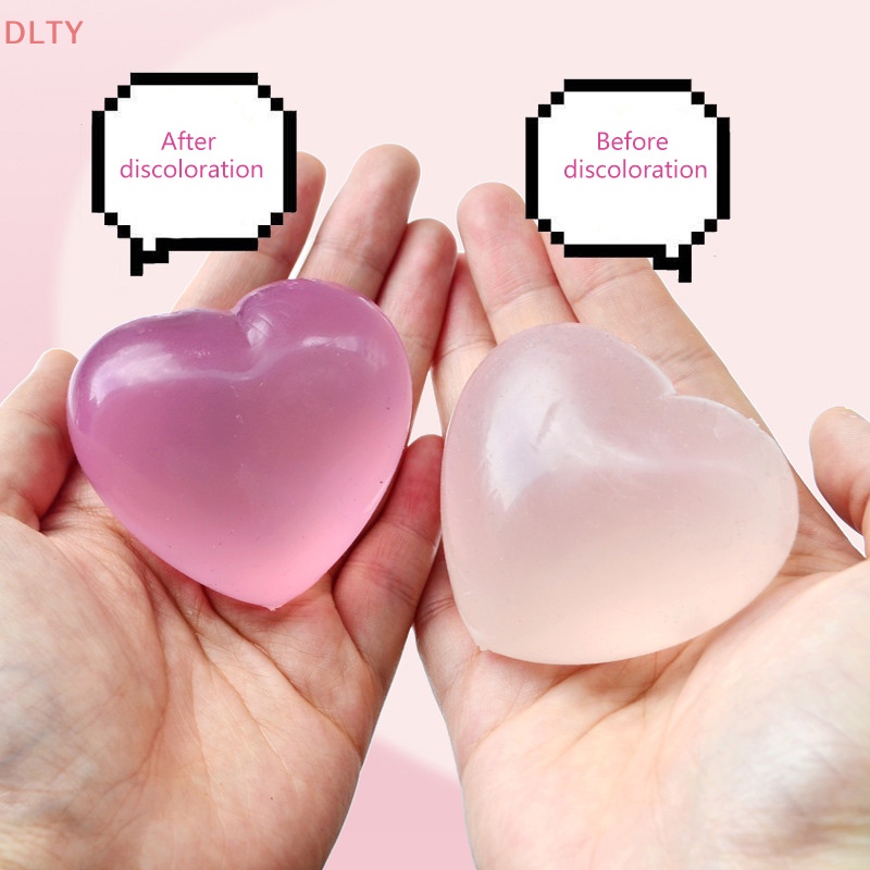 【DL】 Cute Change Color Heart Squeeze Toy Fidget Squishy Toy Antistress