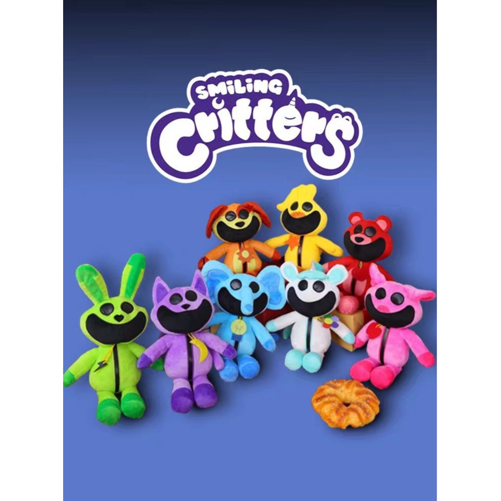 Cartoon Smiling Critters Plush Toys Aminal Pig Rabbit Cat Dog Bear ...