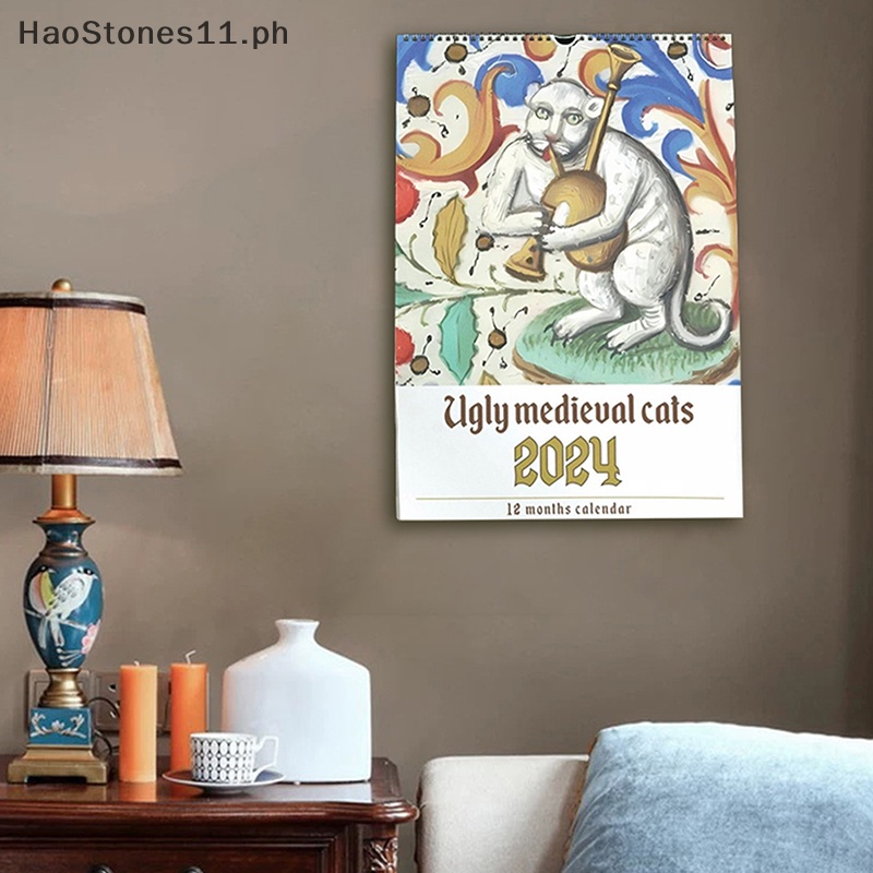 HaoStones Cat Wall Calendar 2024 Funny Renaissance Cat Calendar, Cats