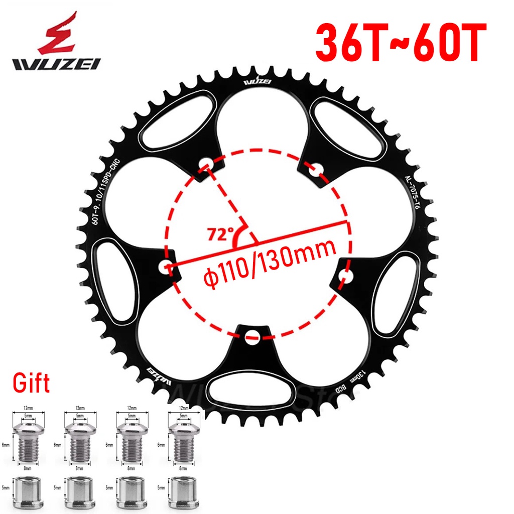 130BCD Round Bike Chainring, 38T 40T 42T 44T 46T 48T 50T 52T 54T 56T - View #12