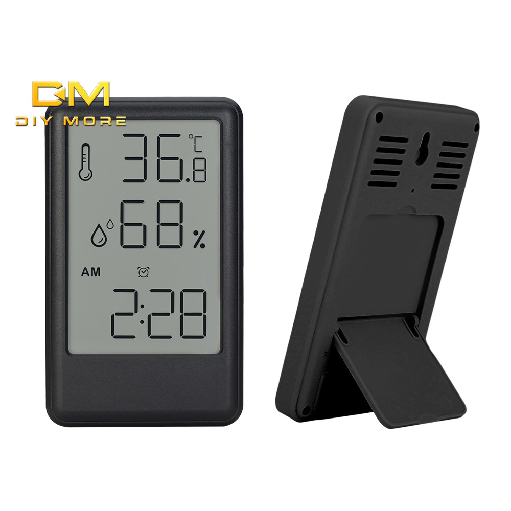 DIYMORE Home Indoor LCD Digital Temperature and Humidity Meter Time ...