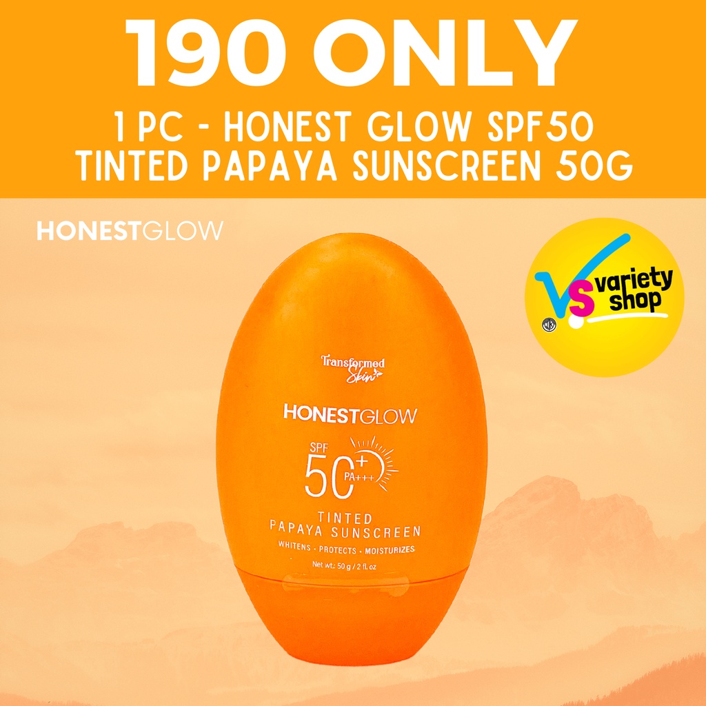 Tinted Papaya Sunscreen Spf 50 By Honest Glow 50g 