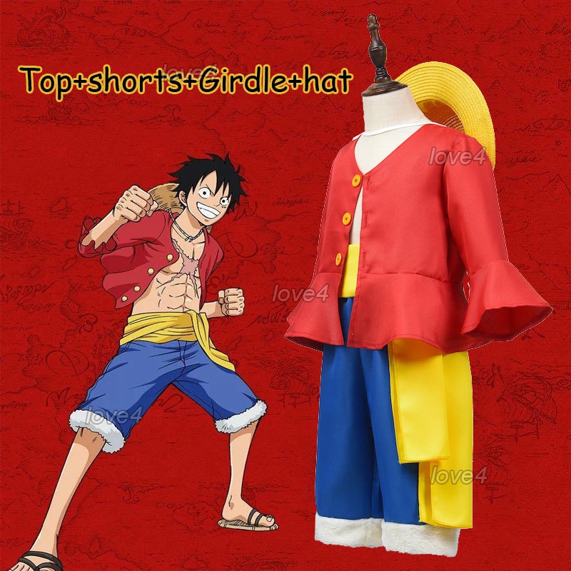 One Piece Monkey D Luffy New World Costume Outfits for Halloween ...