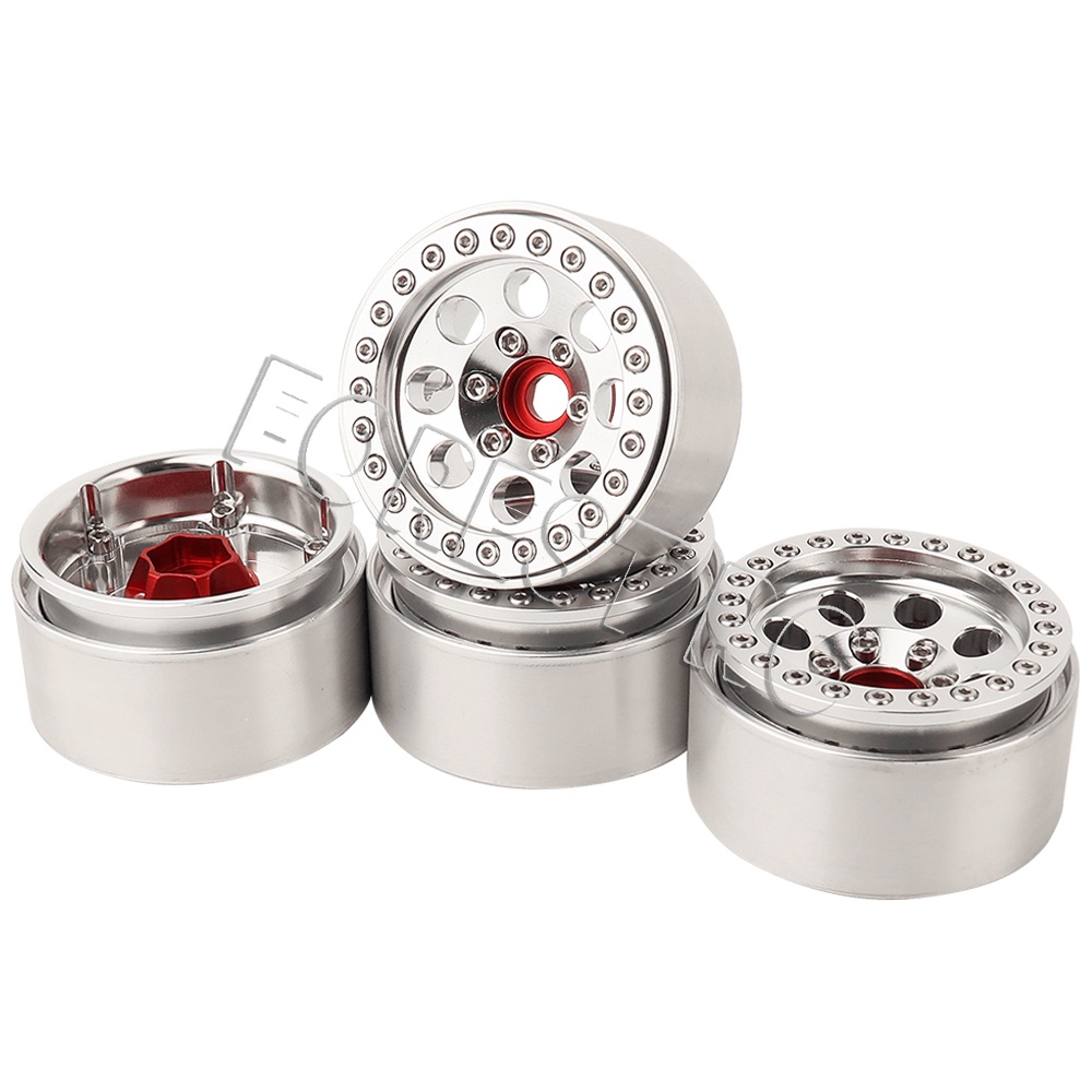 1/10 RC Crawler 1/4Pcs 1.9 Inch Beadlock Wheel Hub Rim Rims Aluminum ...