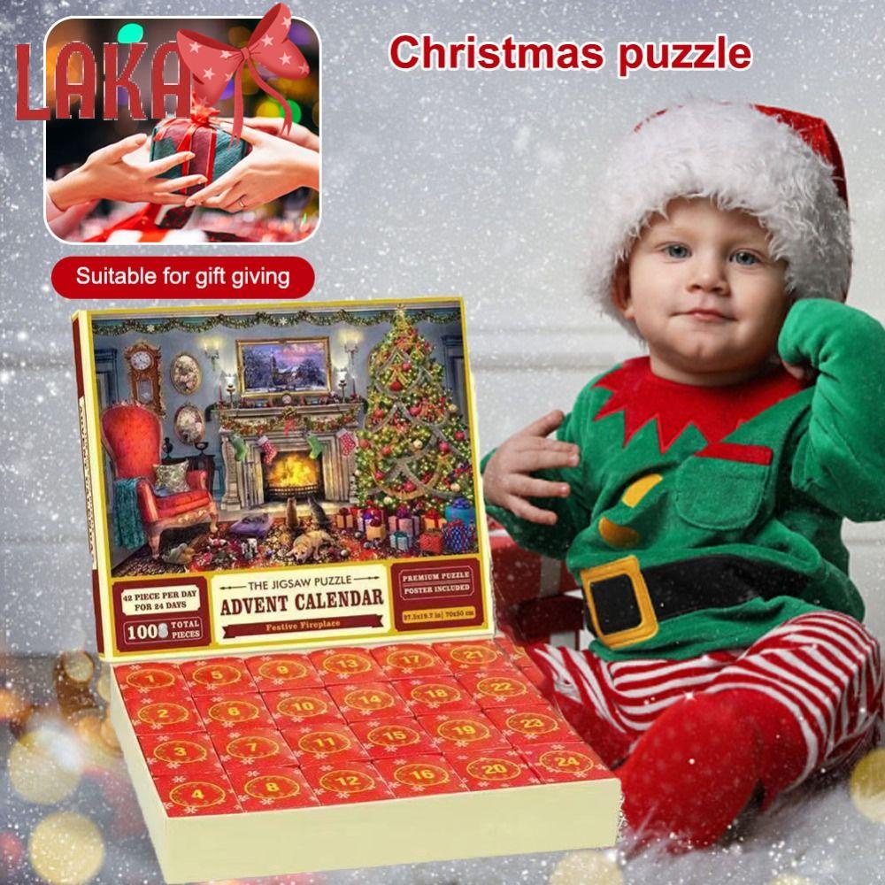 LAKA Chirstmas Advent Calendar Puzzle, Year Chirstmas Gift Paper ...