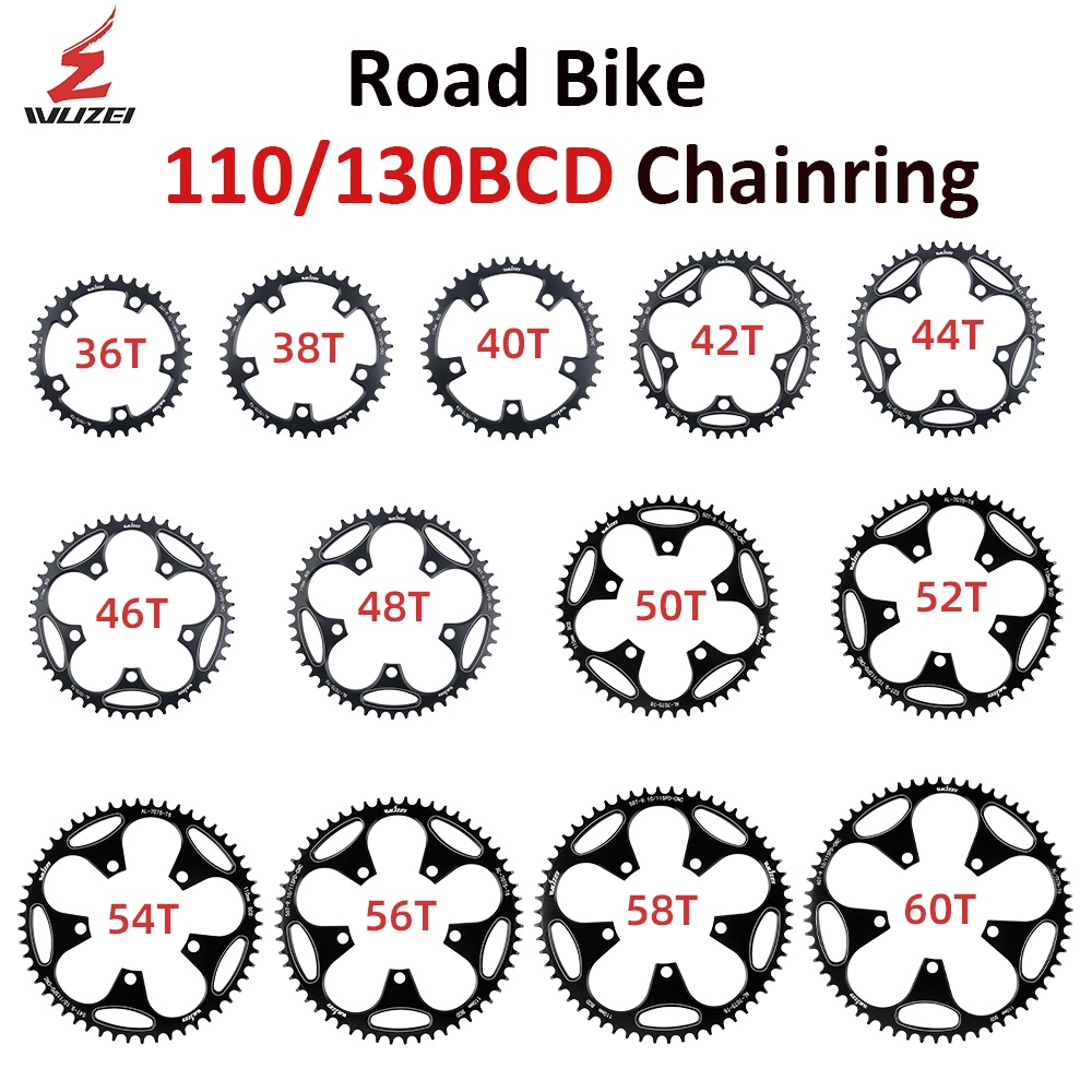 WUZEI Road Bike 110/130BCD Chainring 36/38/40/42/44/46/48/50/52/54/56 ...