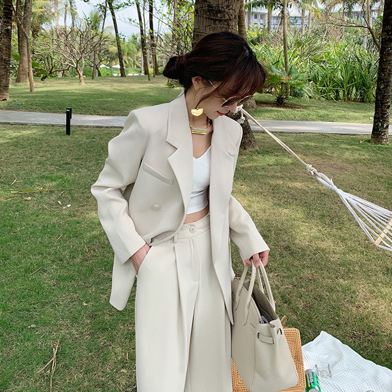 Fashion High-End Suit Business Two-Piece Set Wide-Leg Pants Women's ...