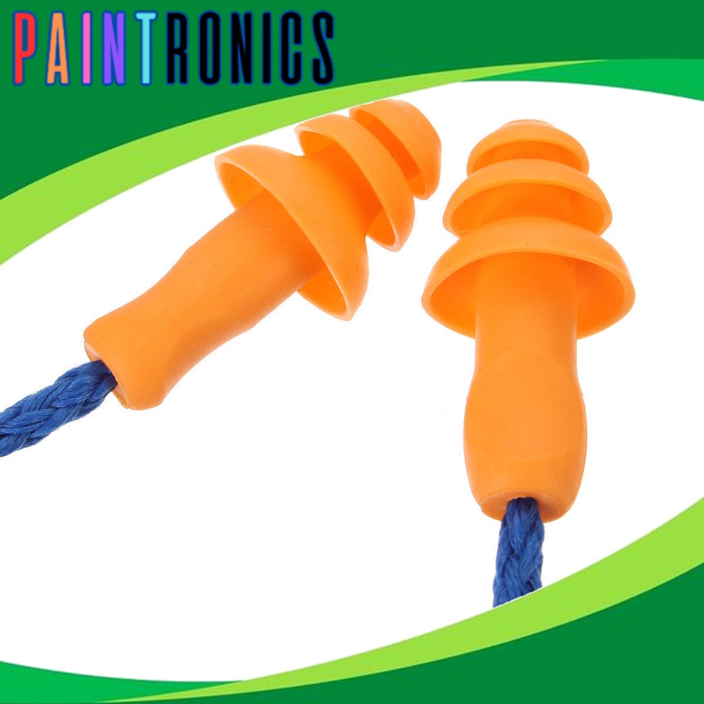 Reusable Hearing Protection Earplugs Corded Safety Soft Silicone Ear ...