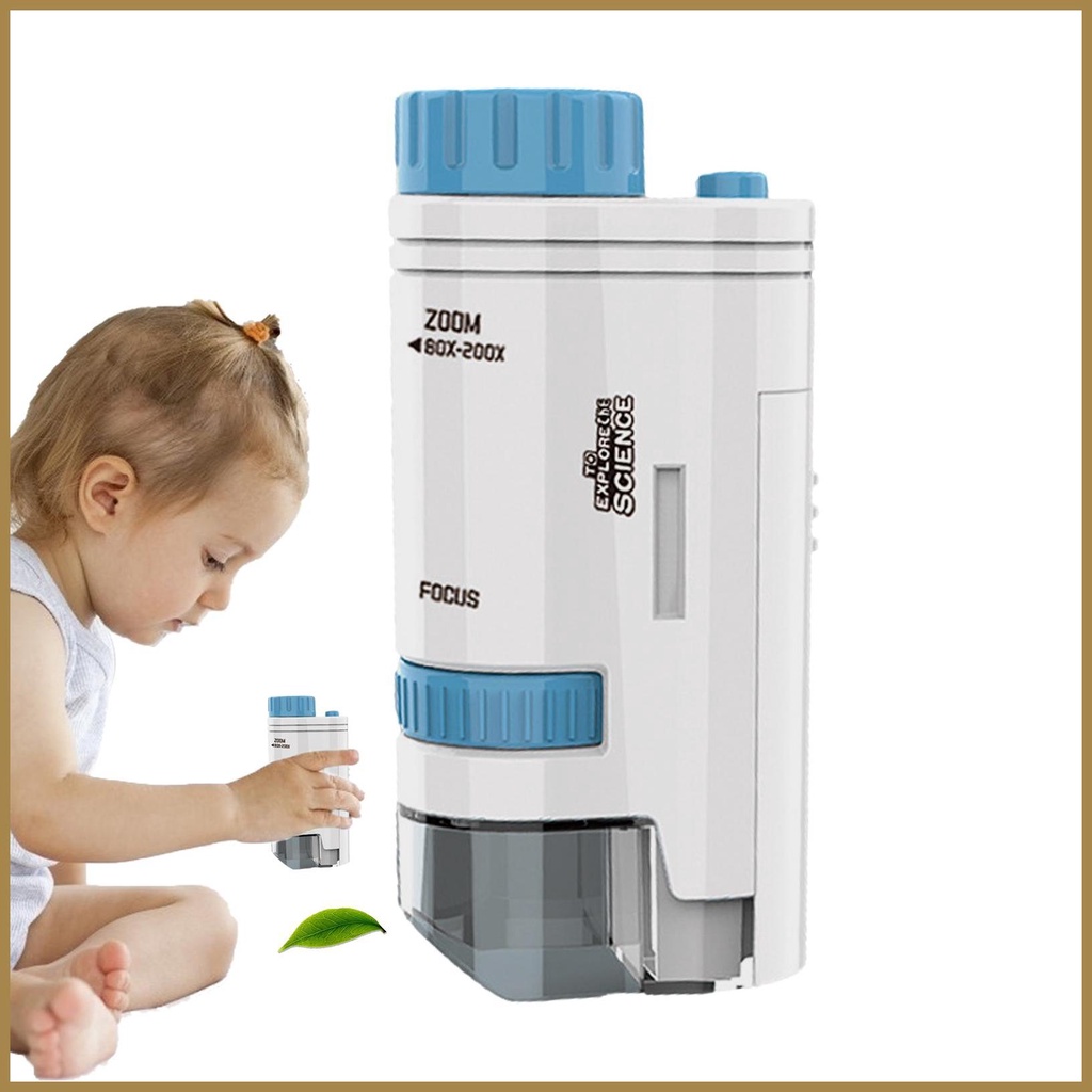 Mini Microscope For Kids 60-200X Mini Laboratory Microscope HD Electric ...