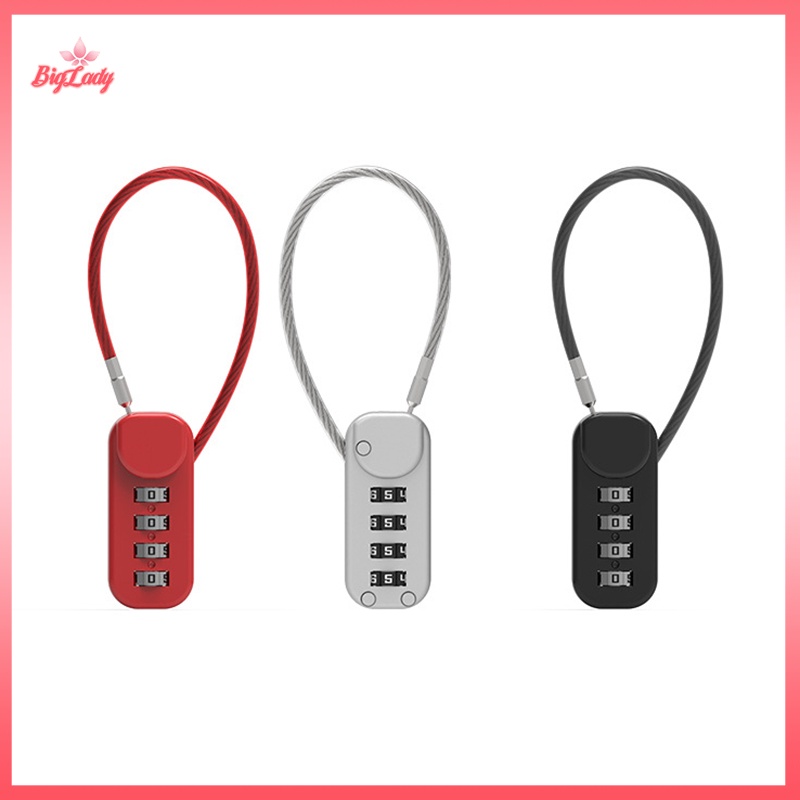 UVLN> 4 Digit Combination Code Number Lock With Spring Coil Wire Rope ...