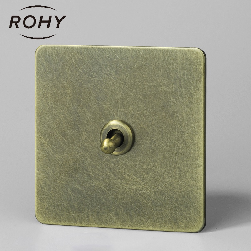 Retro Bronze Brass Wall Toggle Switch EU Power Socket with USB ...