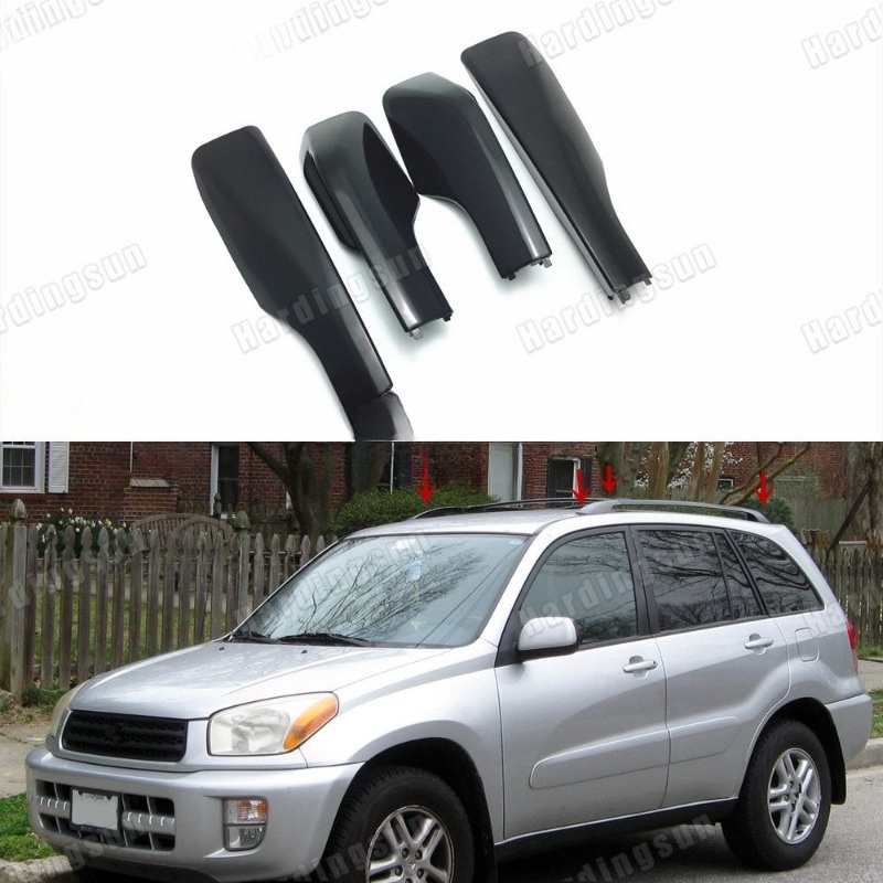 RAV4 4-Piece Black Roof Rail End Cover Set For Toyota RAV4 XA30 2006 2012 Plastic Direct K 556867 - Foto 3