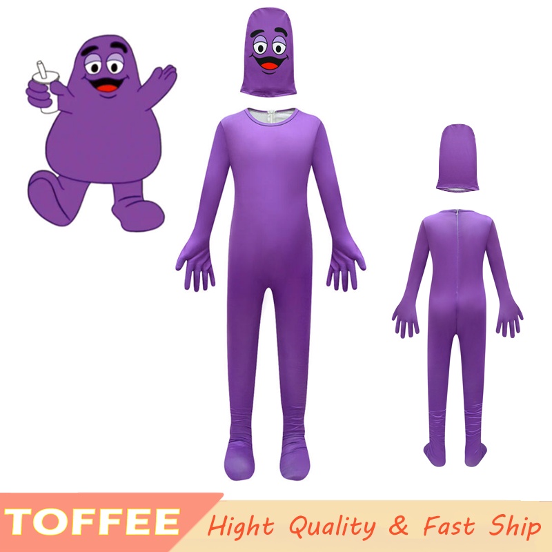 Unleashed McDonald's Monsters Grimace Cosplay Costume Long Sleeve ...