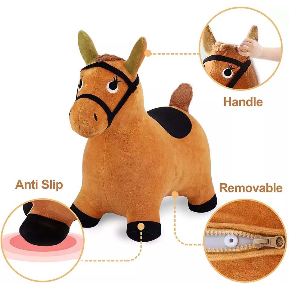 【hot sale】 Children's horse riding inflatable toy with music vaulting ...