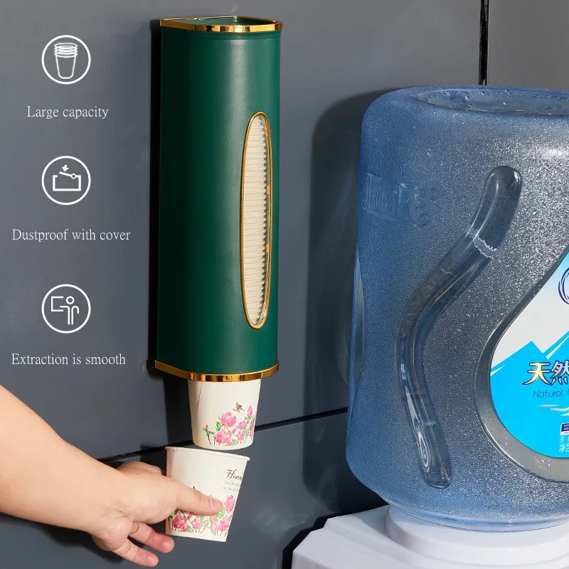 Disposable paper cup dispenser, wallmounted plastic water dispenser