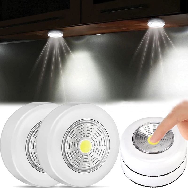 LED Mini Touch Night Light Battery Powered Closets Bedroom Bedside Hand ...