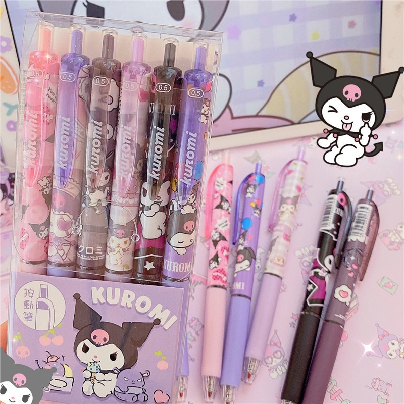 [6PCS/Set] Kuromi Kawaii 0.5mm Anime Cartoon Print Gel Pen Kawaii ...