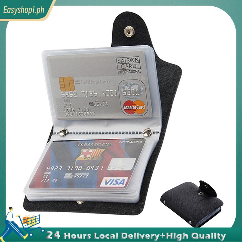 Credit Card Holder with 24 Card Slots Leather Mini Lightweight Card