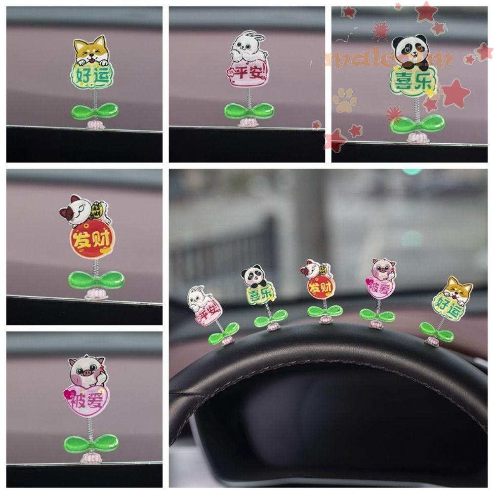 MALCOLM Shaking Head Spring Toys, Cute Animal Acrylic Car Ornament Doll