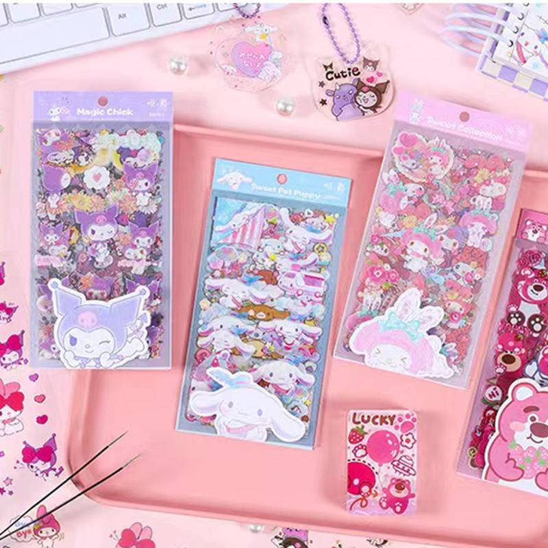 10Pcs/Set Sanrio mymelody Kuromi Cinnamoroll Sticker Waterproof PVC DIY ...