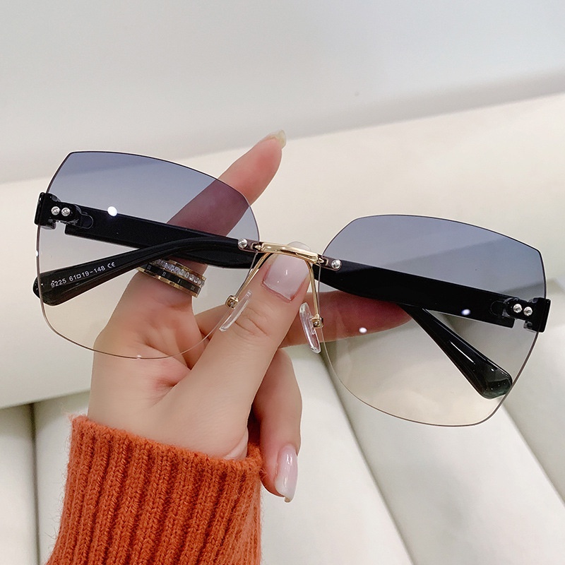 Sunglasses for Women Fashion Rimless Beach Gradient Sunglass Original Lady Retro Branded Shades UV400 Eyeglasses Shopee Philippines