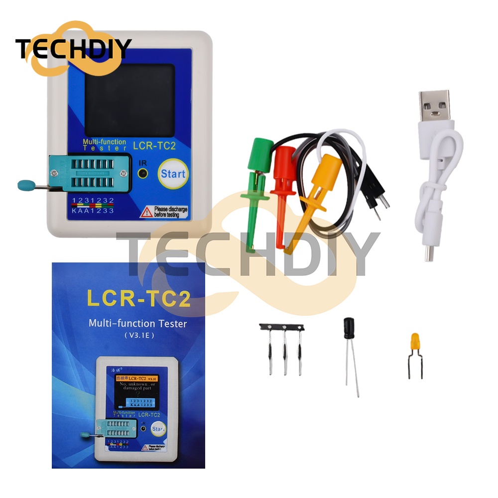 LCR-TC2 TC-T7-H TCR-T1 T7 Color LCD Display Backlight Transistor Tester ...