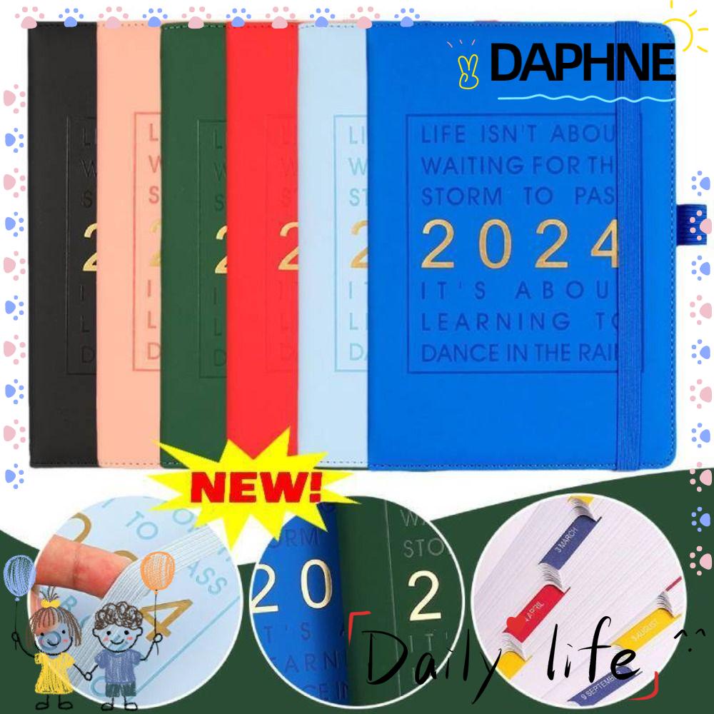 DAPHNE 2024 Planner Notebook, A5 PU Leather Monthly&Weekly Diary Book