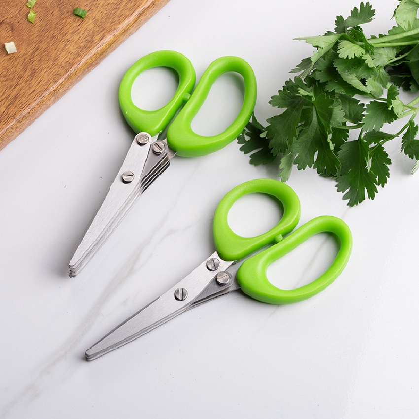 3/5 Layers Kitchen Stainless Steel Scissors Scallion Vegetable Scissors ...