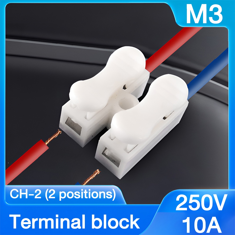 Self Locking Electrical Cable Connector CH2 250V 2 Pin Quick Splice