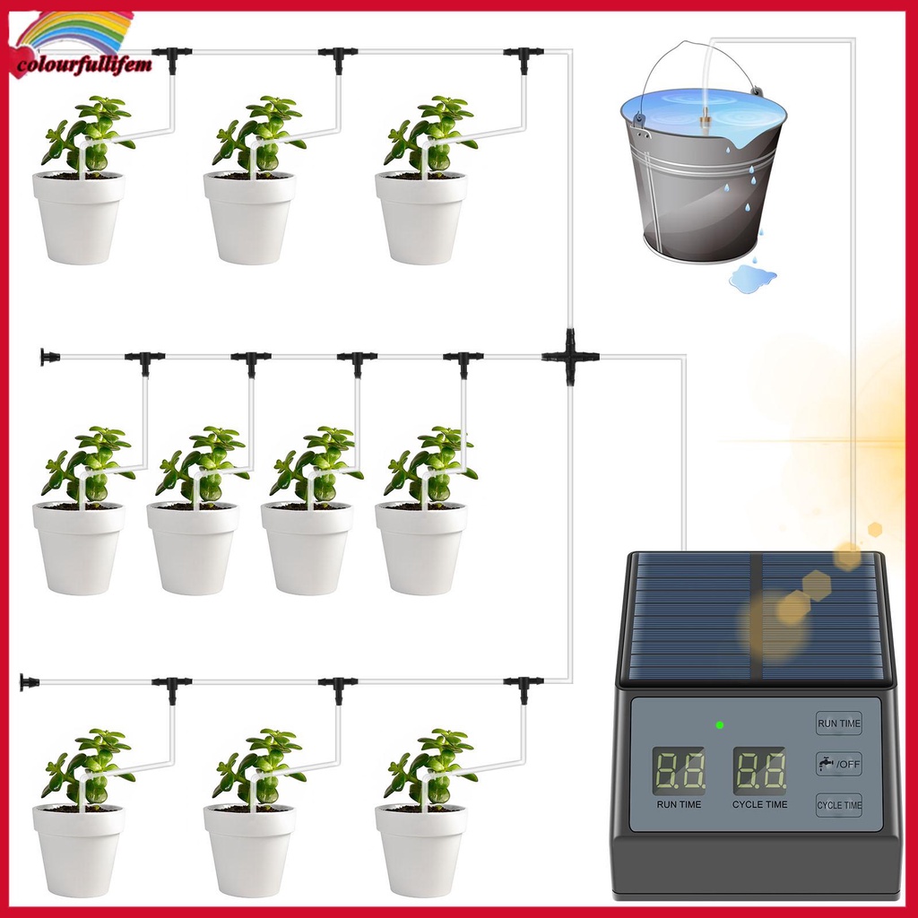 Solar Automatic Drip Irrigation Kit with 10m Hose IP67 Waterproof Solar ...