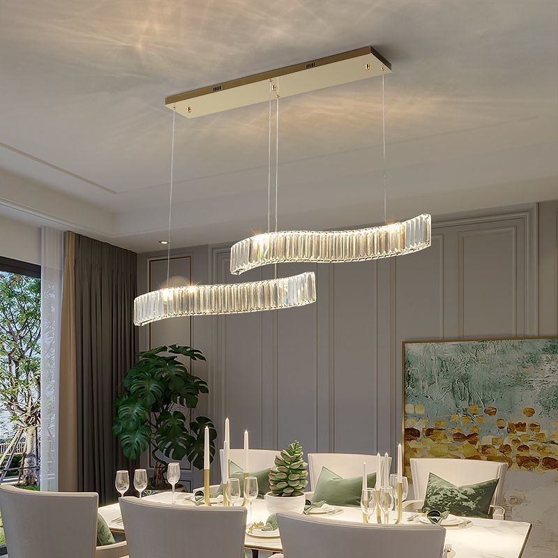 Modern Crystal Chandelier Dining Light Kitchen Island Chandelier ...