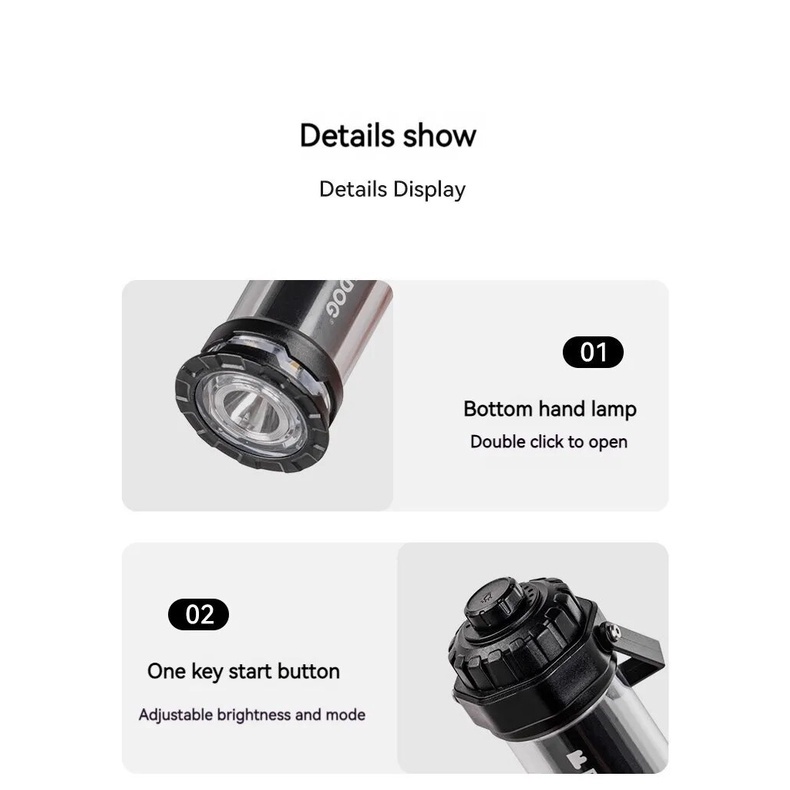 BLACKDOG STARFIRE Black Mini LED Lamp Outdoor Camping USB Charging ...