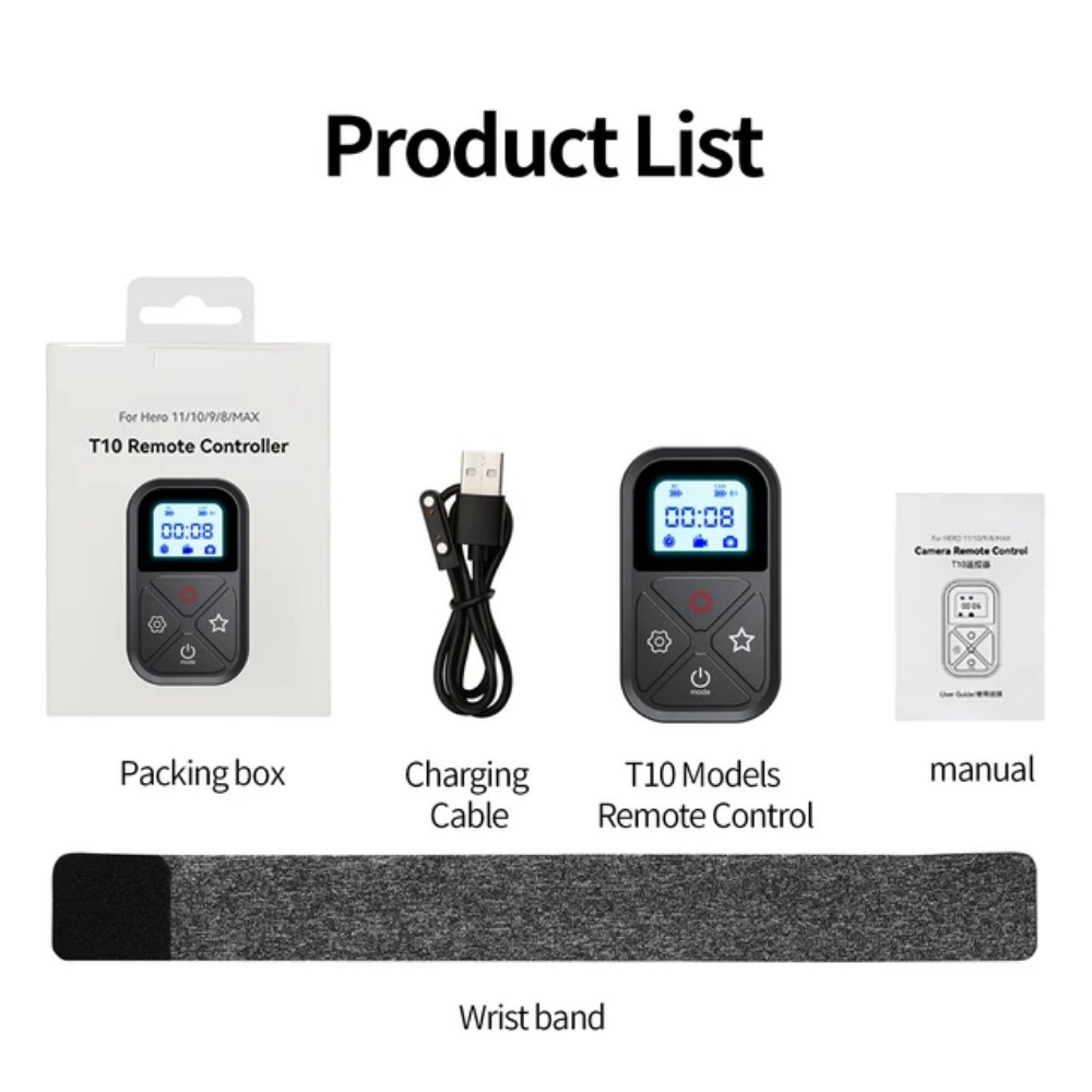Telesin For GoPro Hero 12 11 80M Bluetooth Remote Control with Wrist ...