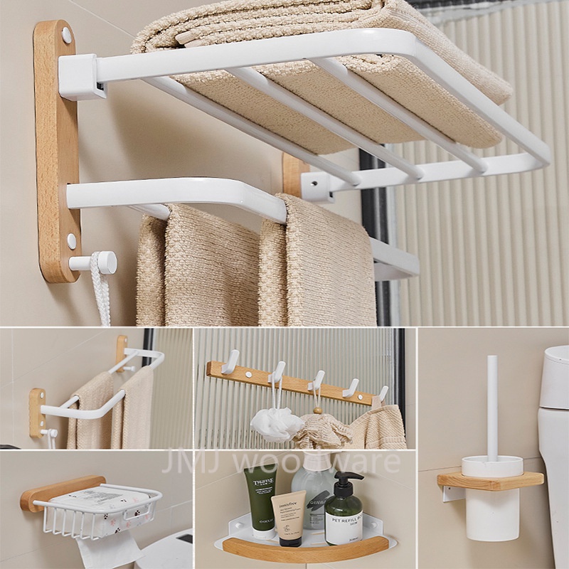 Bathroom Rack Japanese Style Log Towel Rack Foldable Towel Rack ...
