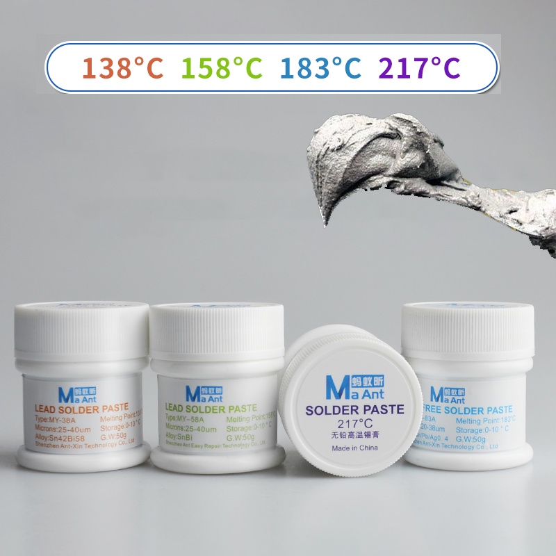 MaAnt Lead Free Solder Paste 45g Medium Low High Temperature 138 158 ...