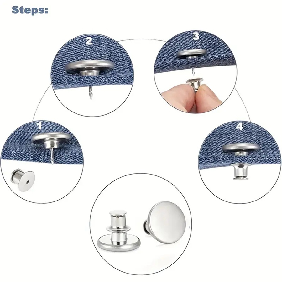 5 Pcs Metal Buttons Snaps Screwdriver For Clothes Jeans Retro Free ...