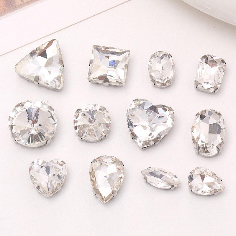 12pcs/set Mix Shapes Crocs Jibbitz Shning Crystal Shoe Charms Shoe ...