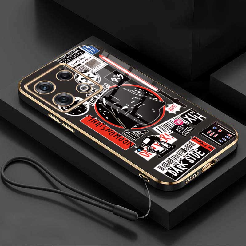 Xiaomi Poco X6 Pro Poco M6 Pro X6pro X5 Pro 5g Glossy Square Black Warrior Star Wars Plating 6119