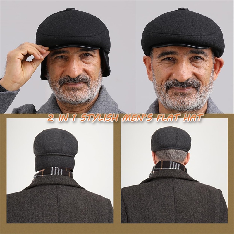 Flat cap with ears clearance