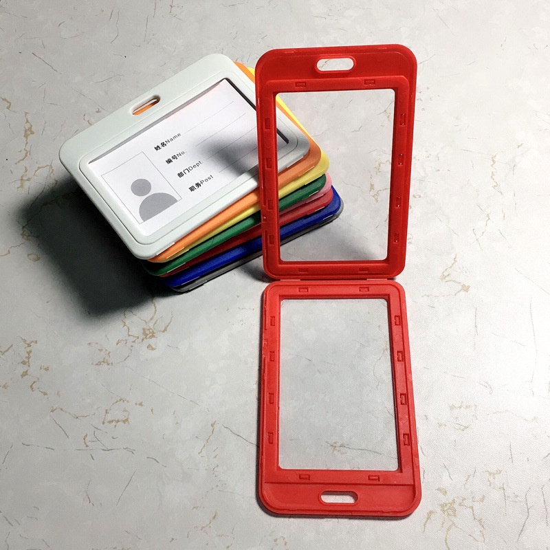 Customized Double-Sided Transparent Plastic Card Holder Work Permit ...