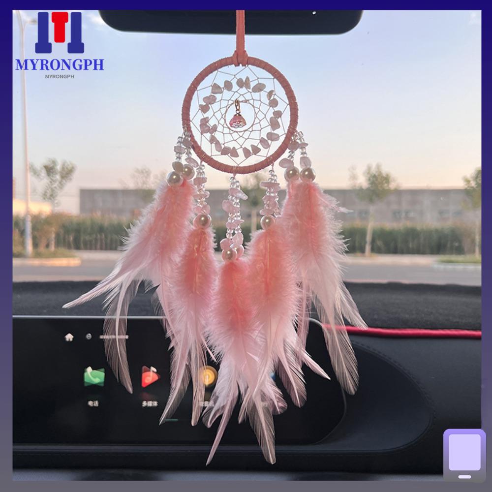 MYRONGPH Car Pendant, Car Hanging Feather Car Mirror Pendant, Lucky Car