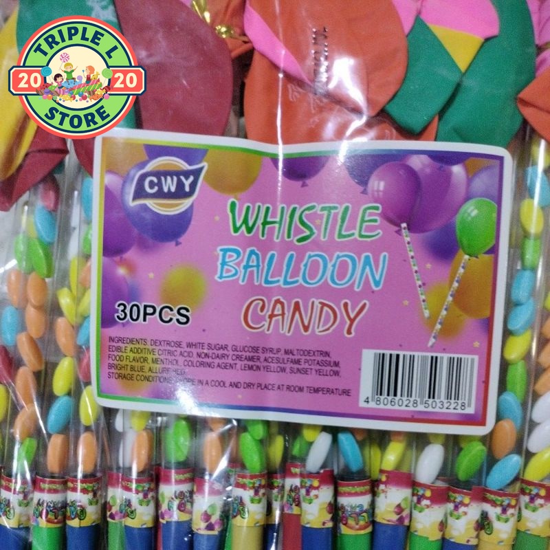 Whistle Balloon Candy 30 Pcs 