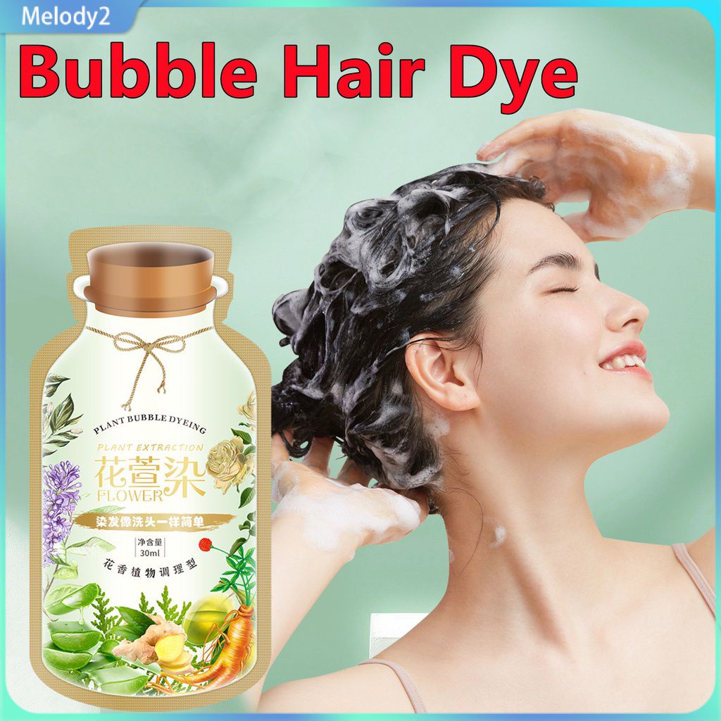 Thousand Lian 30ml Plant Bubble Hair Dye Shampoo Pure Plant Extract For Grey Hair Color Bubble